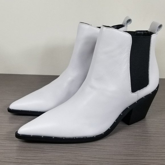CHARLES by Charles David Polar Chelsea Boot, White Leather, Womens Size 7 - Picture 3 of 12